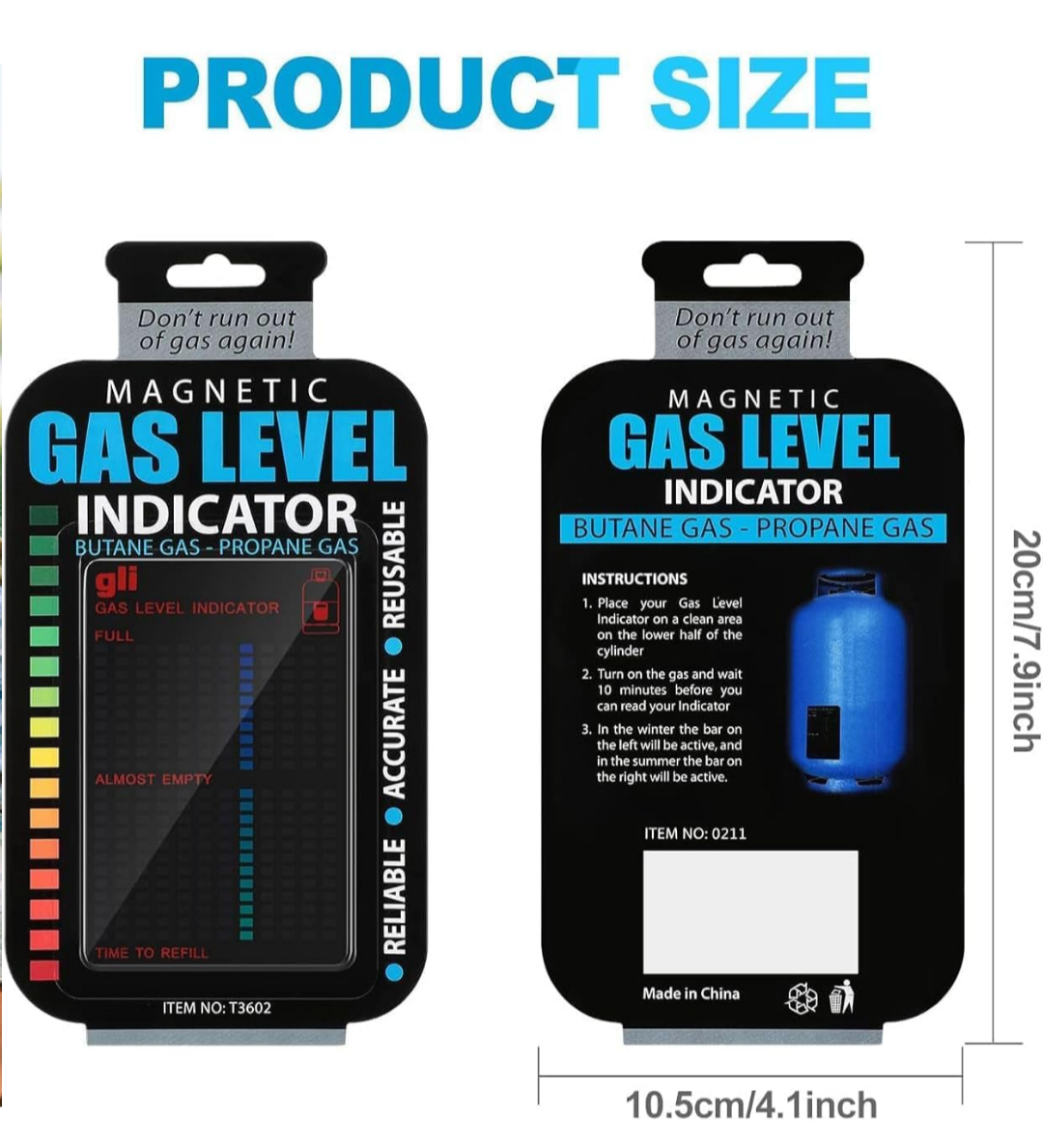 🧲 Magnetic Gas Level Indicator – Reusable Propane Fuel Level Indicator 🔥 1