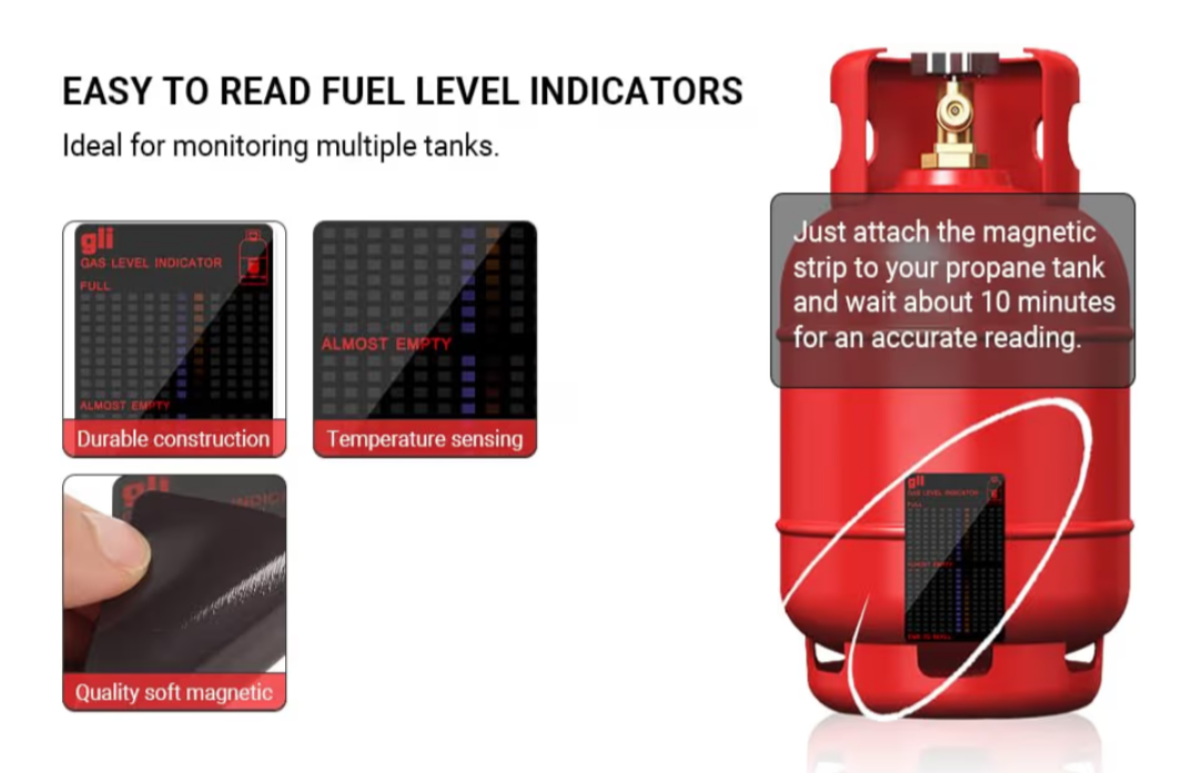 🧲 Magnetic Gas Level Indicator – Reusable Propane Fuel Level Indicator 🔥 1