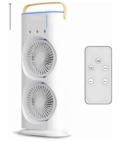 ❄️ Multifunctional Double Headed Air Conditioner Cooler Rechargeable 🔋🌬️ | 3 Speed | Night Light | Portable Mini AC Fan 💨✨