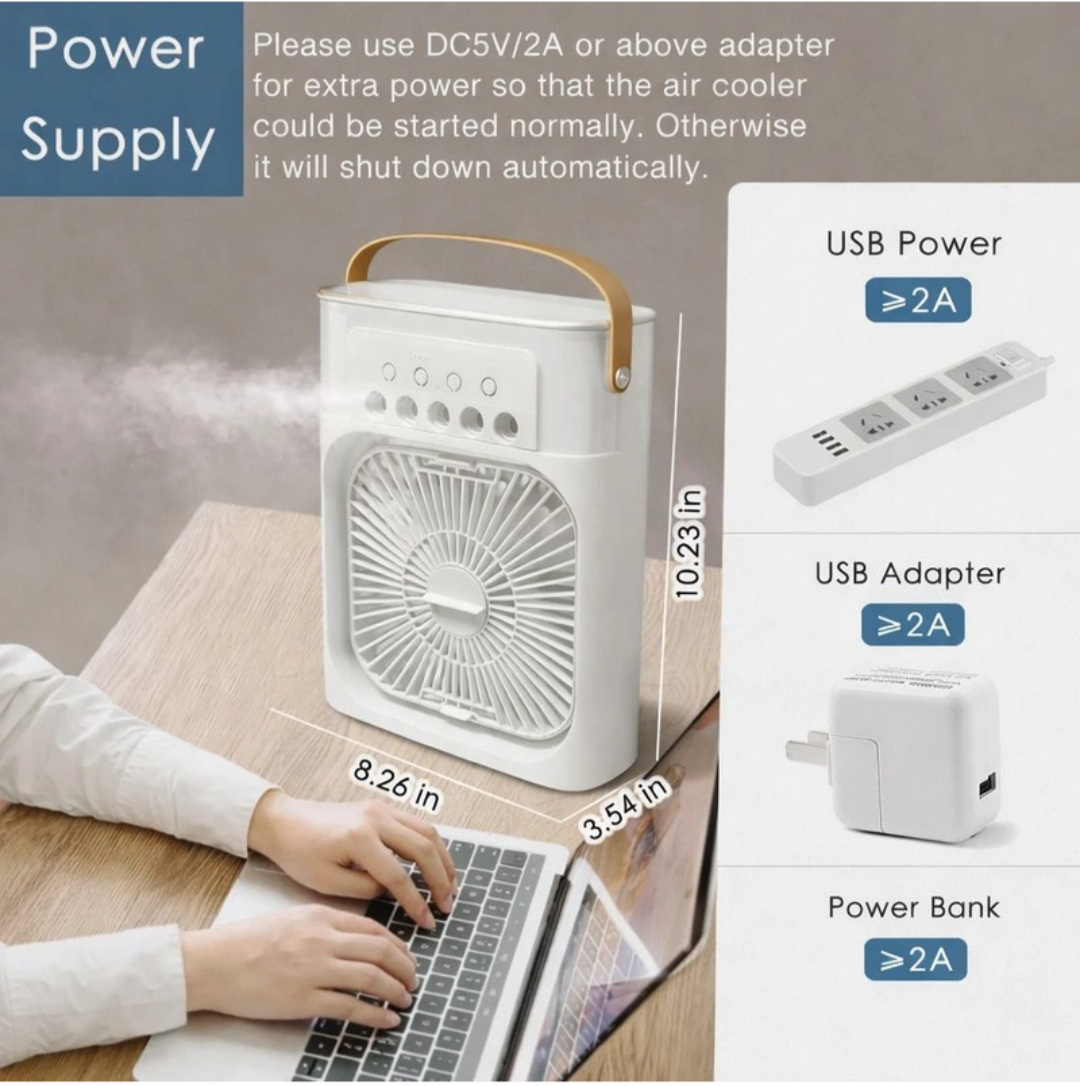 ❄️ USB Cooling Fan  Rechargeable Mini Air Cooler 🔋