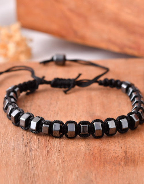 Adjustable Black Hematite Bracelet for Men & Women (1)