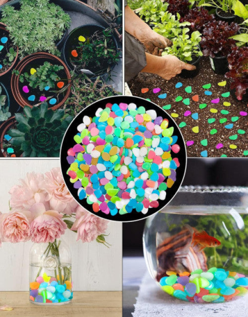 Garden Decor Luminous Stones Glow In Dark Decorative Pebbles Outdoor Fish Tank Decoration ( 100 Pcs )  (1)