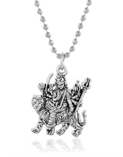 Maa Durga Sherawali Mata Rani God Religious Chain Pendant  (1)
