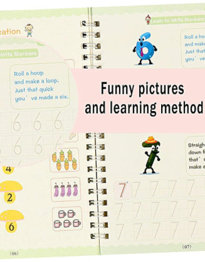 Magic Book for Kids, Sink Magic Practice CopyBook, (4 Books+10 Refills+1 Pen+1 Grip) ( Pack Of 1 )  (1)