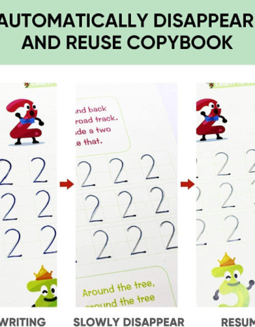 Magic Book for Kids, Sink Magic Practice CopyBook, (4 Books+10 Refills+1 Pen+1 Grip) ( Pack Of 1 )  (1)