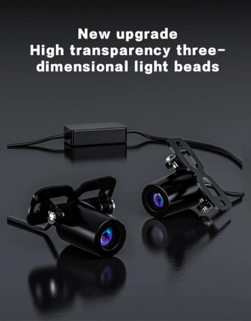 Motorcycle Projector Lights with Angel Wing Light Waterproof (1)