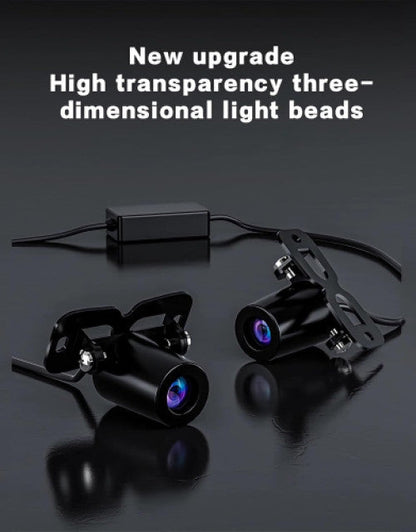 Motorcycle Projector Lights with Angel Wing Light Waterproof (1)