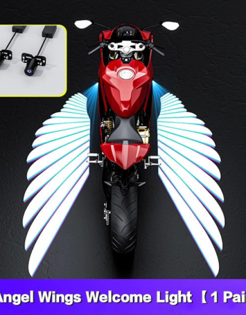Motorcycle Projector Lights with Angel Wing Light Waterproof (1)