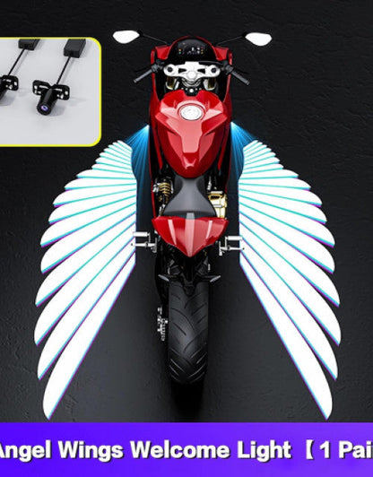 Motorcycle Projector Lights with Angel Wing Light Waterproof (1)