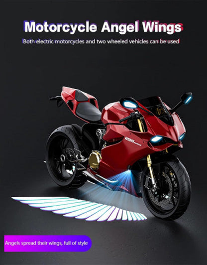 Motorcycle Projector Lights with Angel Wing Light Waterproof (1)