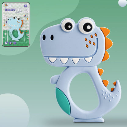 Silicone Dinosaur Teether For Baby (1 Pc  Mix Design  Color)  (1)