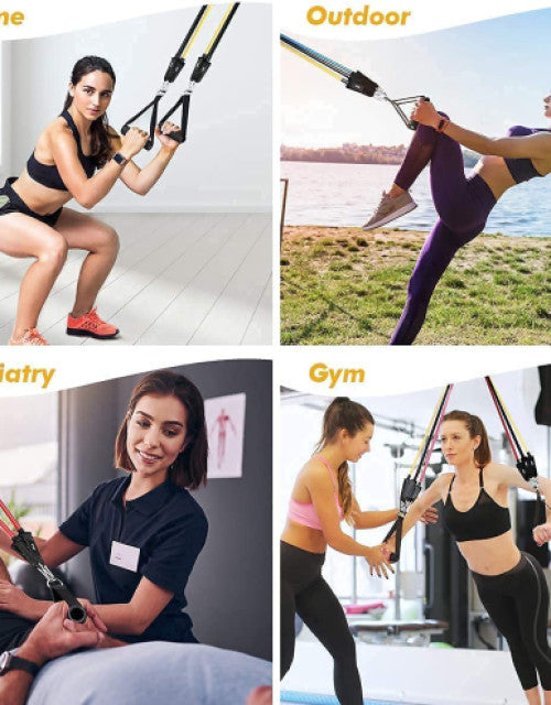 Resistance Exercise Bands with Door Anchor, Handles, Waterproof Carry Bag, and Legs Ankle Straps  (1)