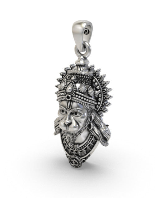 Sterling Divine Hanuman Face Pendants Oxidised for Men & Women. (1)