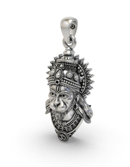 Sterling Divine Hanuman Face Pendants Oxidised for Men & Women. (1)