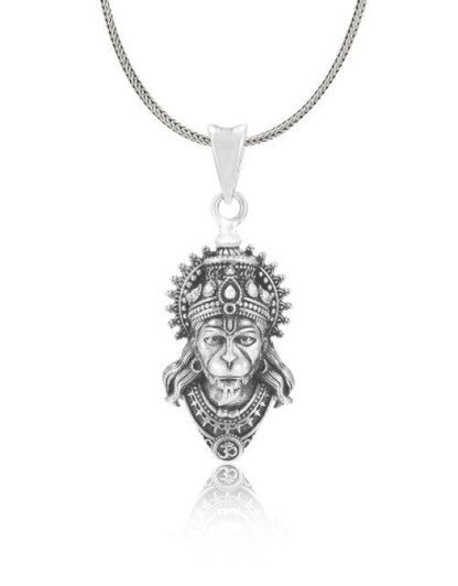 Sterling Divine Hanuman Face Pendants Oxidised for Men & Women. (1)