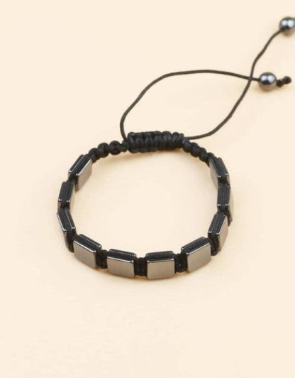 Stylish Black Square Hematite Healing Bracelet for Men & Women (1)