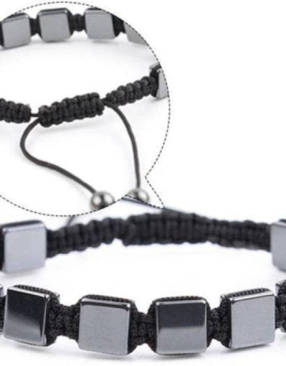 Stylish Black Square Hematite Healing Bracelet for Men & Women (1)
